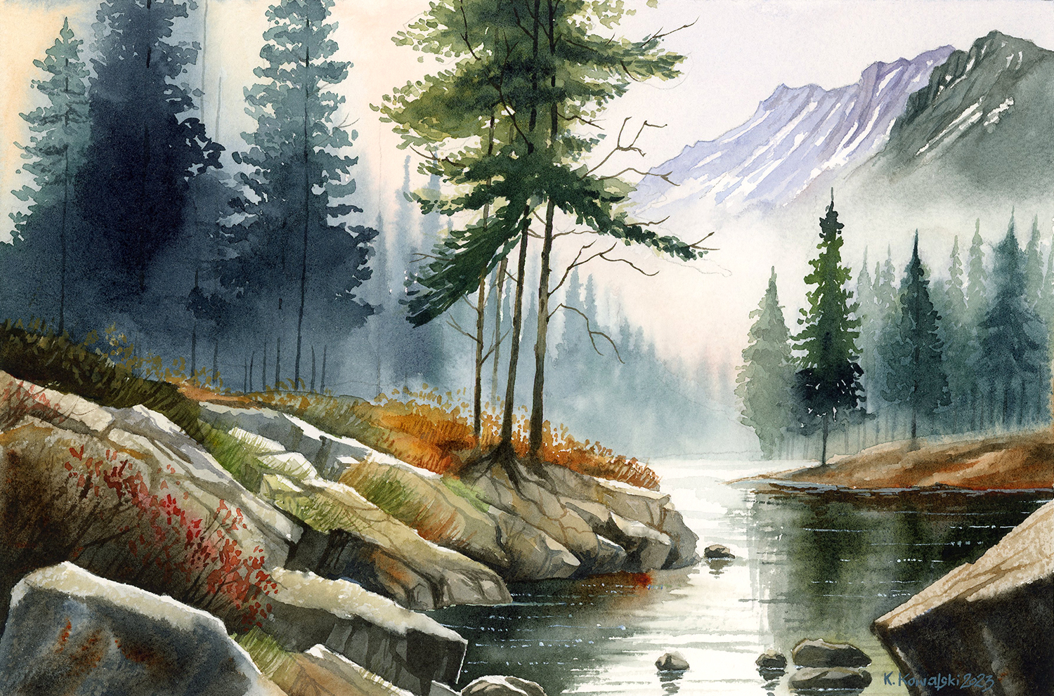 Watercolor pencil landscape tutorial 