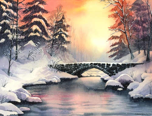 Learn to Paint a Winter Scene with Watercolors